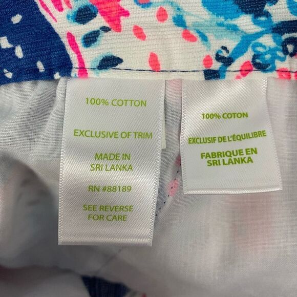 Lily Pulitzer 100% cotton multicolor starfish shorts w/fringe sz 4 women - Picture 8 of 9